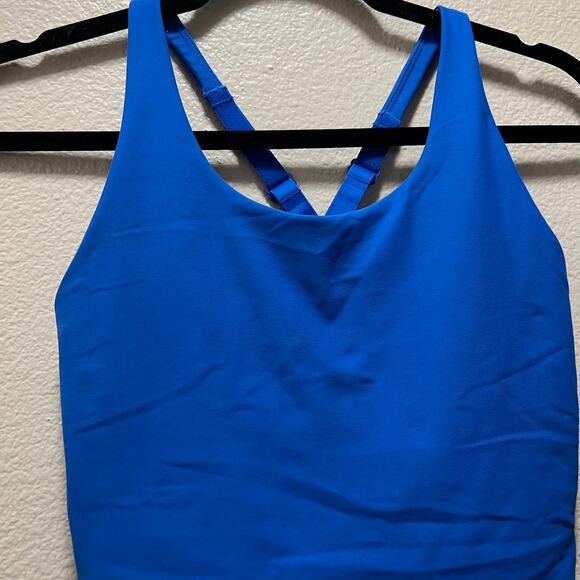 Old Navy Powersoft Light Support Active Crop Tank Sports Bra Racerback Blue Sz M - Picture 4 of 7